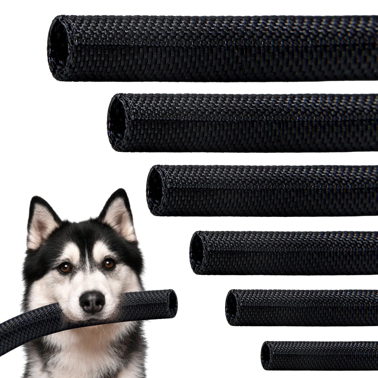 Split Braided Sleeve Cable Management Wire Loom Cord Covers for High-Temperature Automotive Harness and Home Cable Management Cat Proof Cord Covers