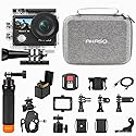AKASO Brave 4 Action Camera with Waterproof Floating Hand Grip and Carry Bag Bundle - 4K30 20MP Ultra Hd EIS 131ft Underwater Camera 5xZoom Dual