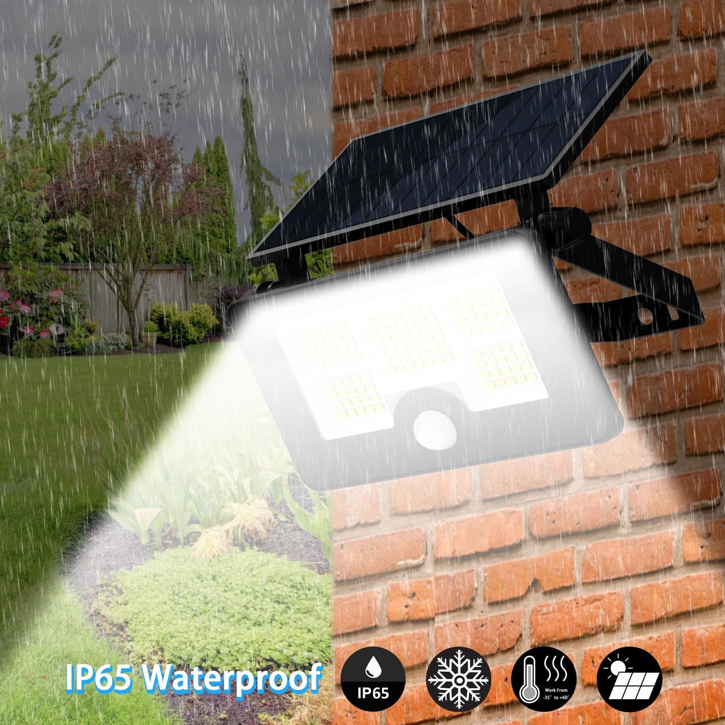 ivSunTEK Solar Wall Lights Outdoor, 2 Pack, Medium