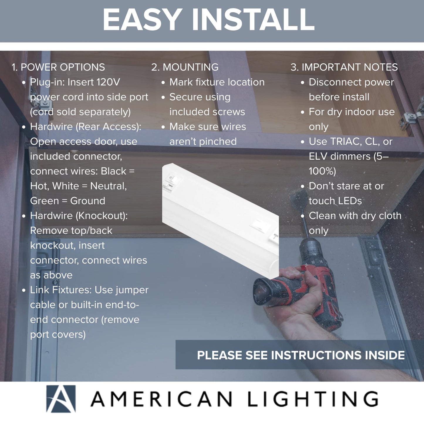 American Lighting LED Courant Plus Undercabinet Light 12 Inch White