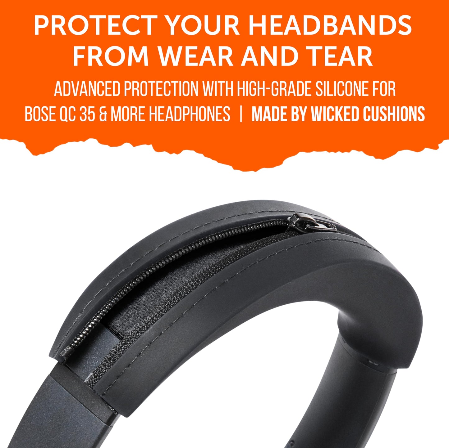 WC BandZ QC - Silicone Headband Cover for Bose QuietComfort 35, 35ii, 45, QC 2023 & More, Made by Wicked Cushions | Enhanced Style, and Sweat