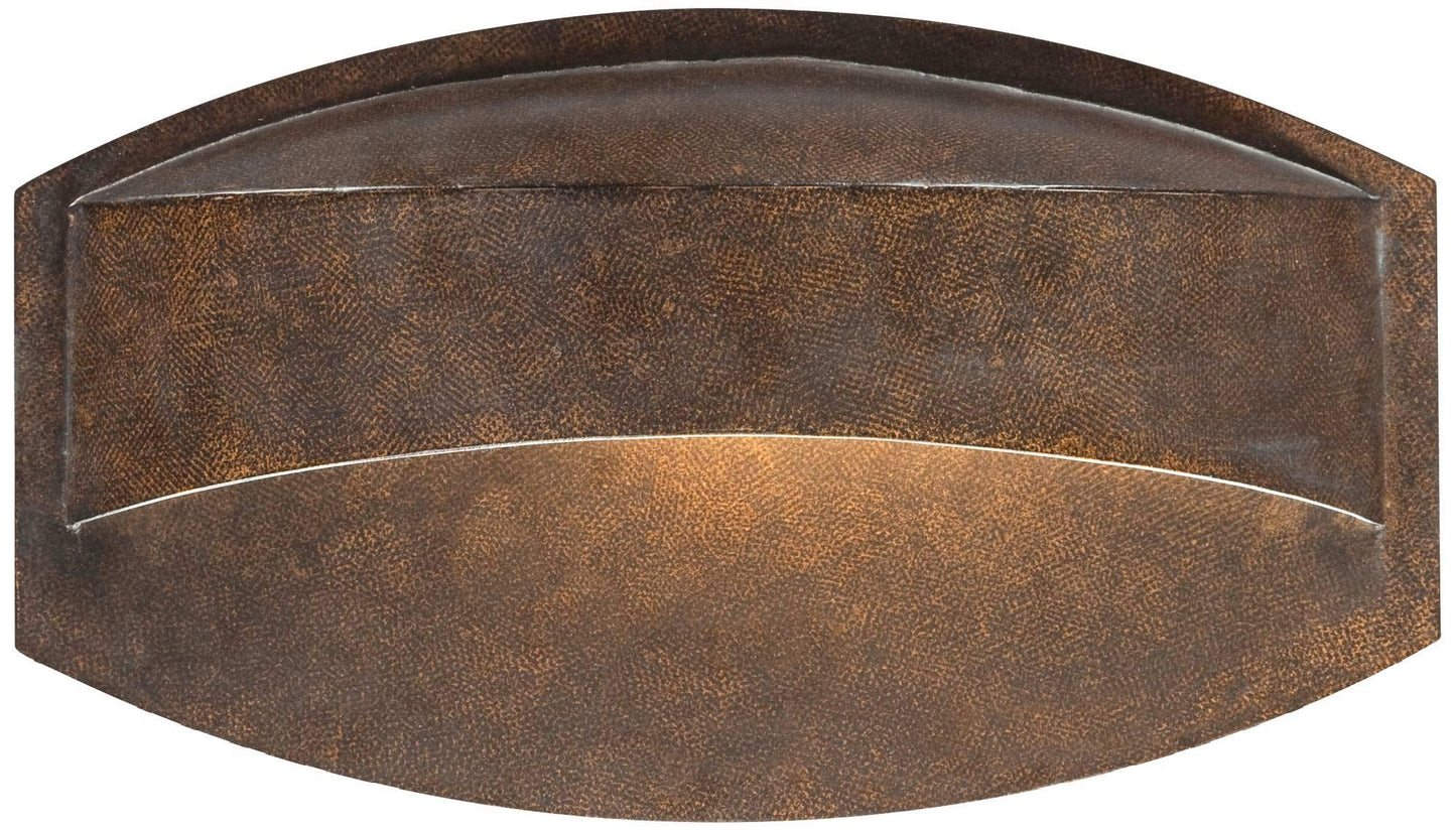 Possini Euro Design Xane Modern Outdoor Wall Light Fixture Halogen Bronze Metal 11" Eyebrow Curving Frame Dark Sky Design for Exterior House Porch