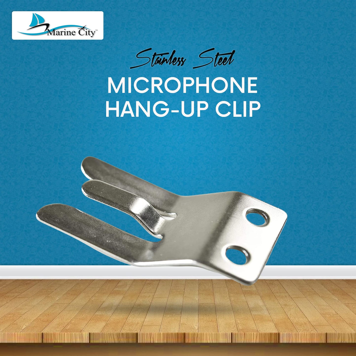 MARINE CITY Stainless Steel Handheld Microphone Hang-Up Clip Sturdy and Durable - Car Radio Microphone Mounting Clip Perfectly Matched to Your