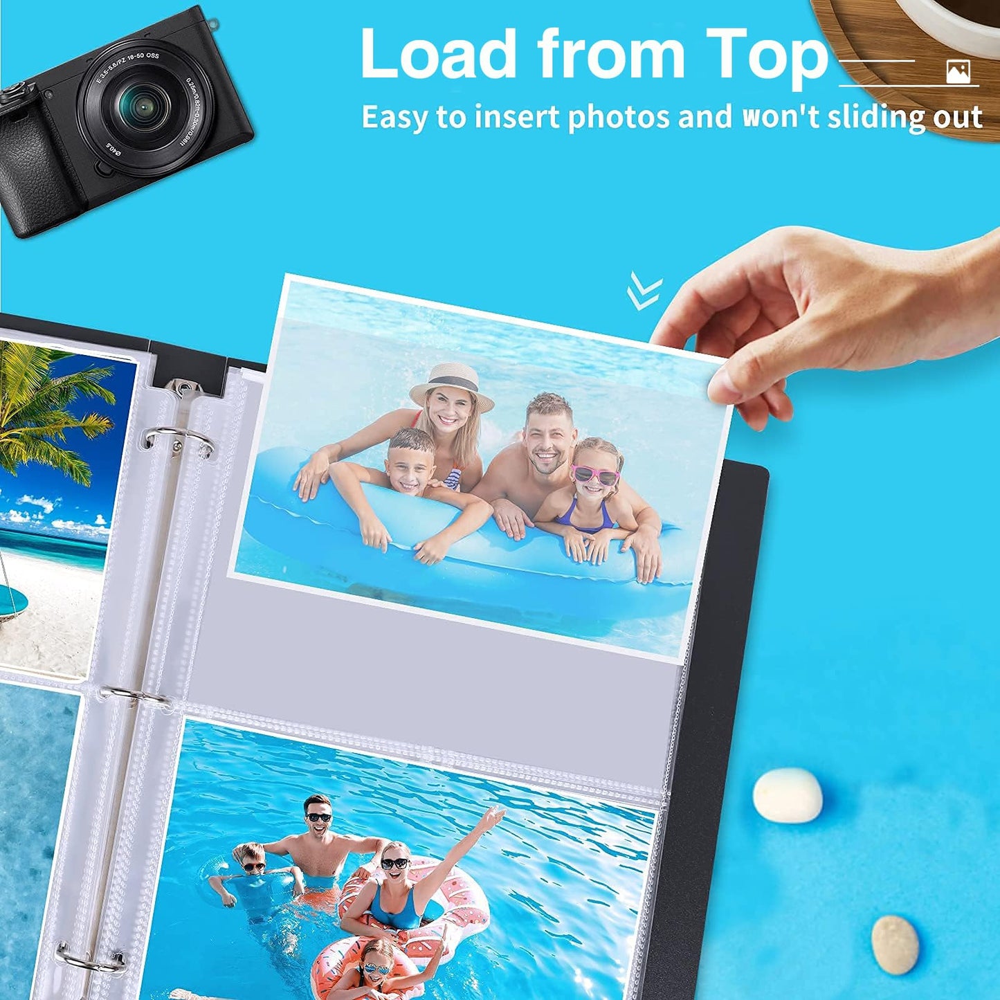 Fabmaker 30 Pack 5x7 Photo Sleeves for 3 Ring Binder, Hold 120 Photos
