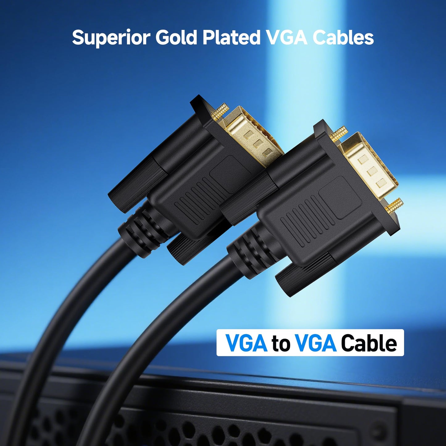Cable Matters VGA Cable with Ferrites - 10ft, VGA Cord for Computer Monitor, Monitor Cable Male to Male