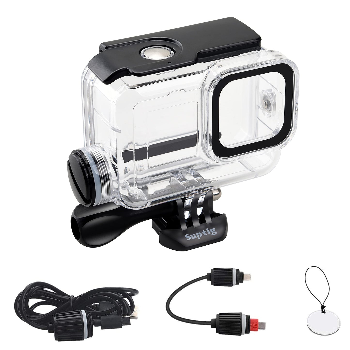 Suptig Waterproof Case, Underwater Case, Diving Case Protective Compatible for Gopro Hero 13, 12, 11, 10, 9 Black Waterproof 164Ft