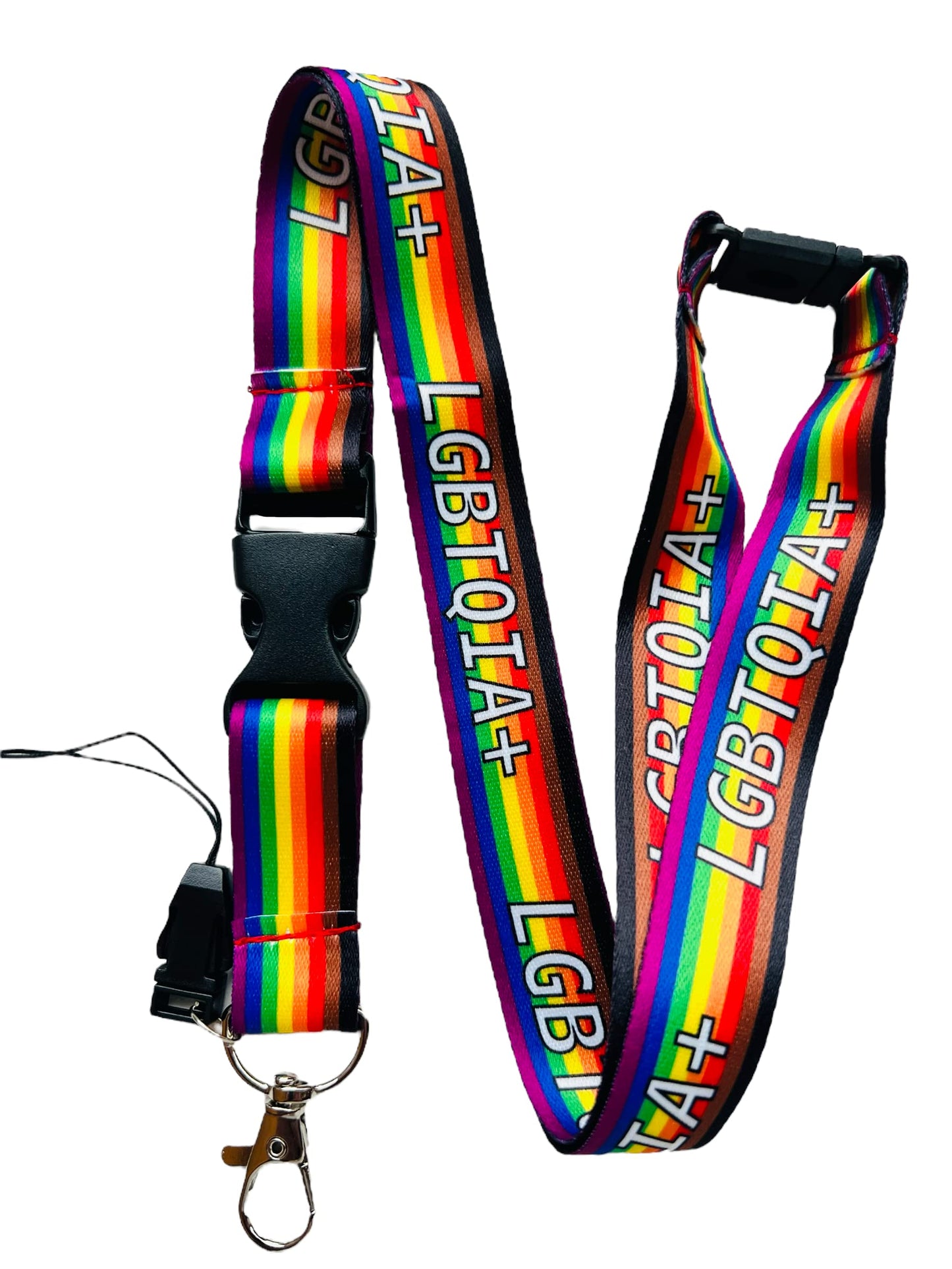 PAC SUPPLIES GLOBAL LTD Rainbow LGBTQIA + Lanyard With Detachable Buckle Clip , Mobile Phone Attachment & Safety Breakaway
