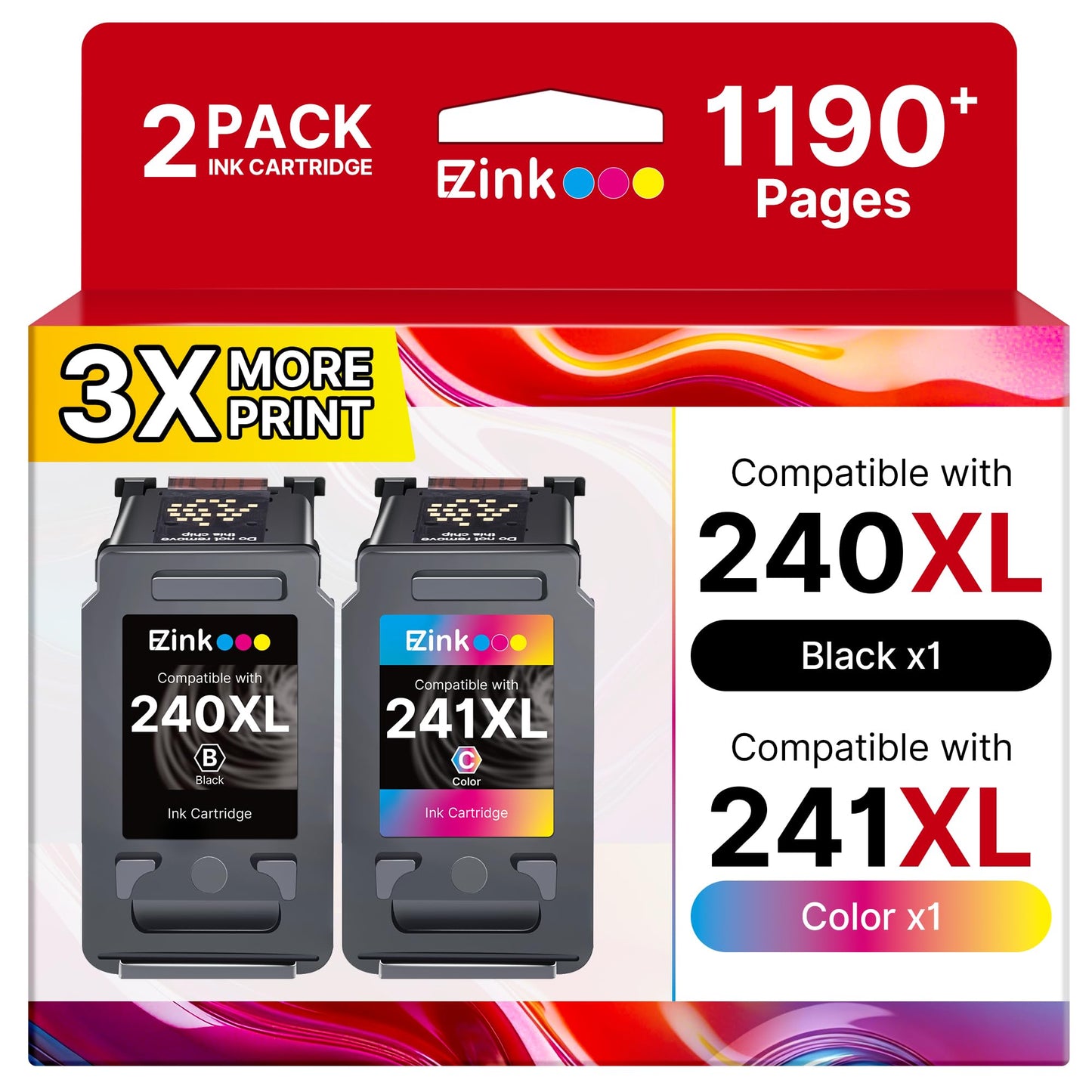 E-Z Ink PG-240XL/CL-241XL Replacement for Canon 240XL 241XL Ink Cartridge