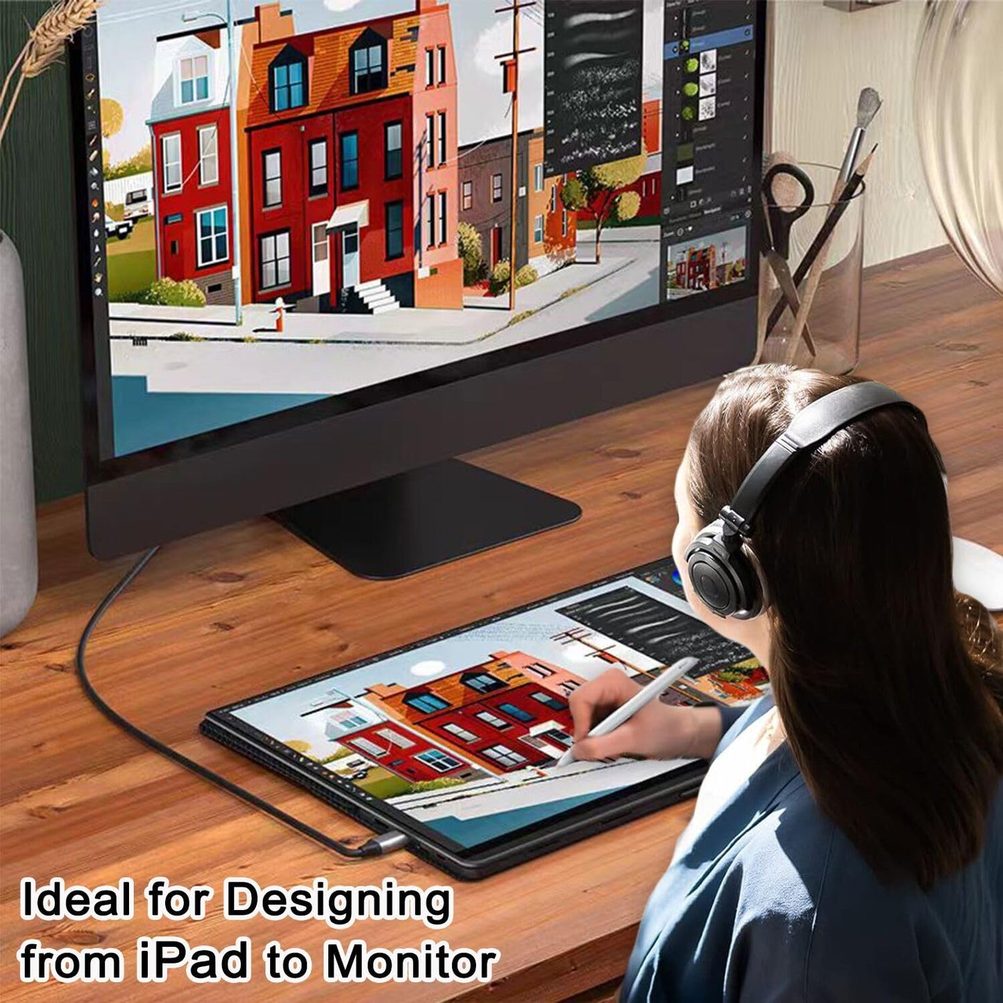 Ankky 6.6FT HDMI Cable Adapter for iPhone 15 to HDTV, 4K USB C to HDMI Video Cable, Thunderbolt 3 & 4 Compatible for iPhone 15/16 Series, MacBook