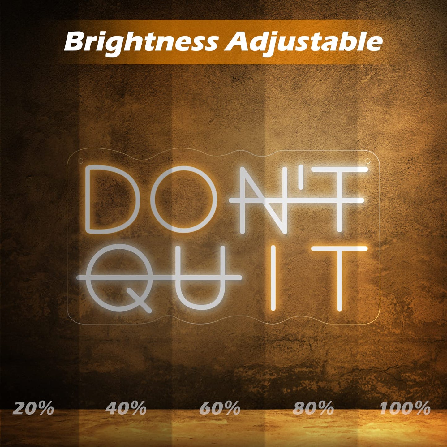 Don't Quit LED Neon Sign for Wall Decor, DO IT Neon Lights Party Decorations, USB Powered Switch Neon Lights lighting adjustable for Office Room, Gym