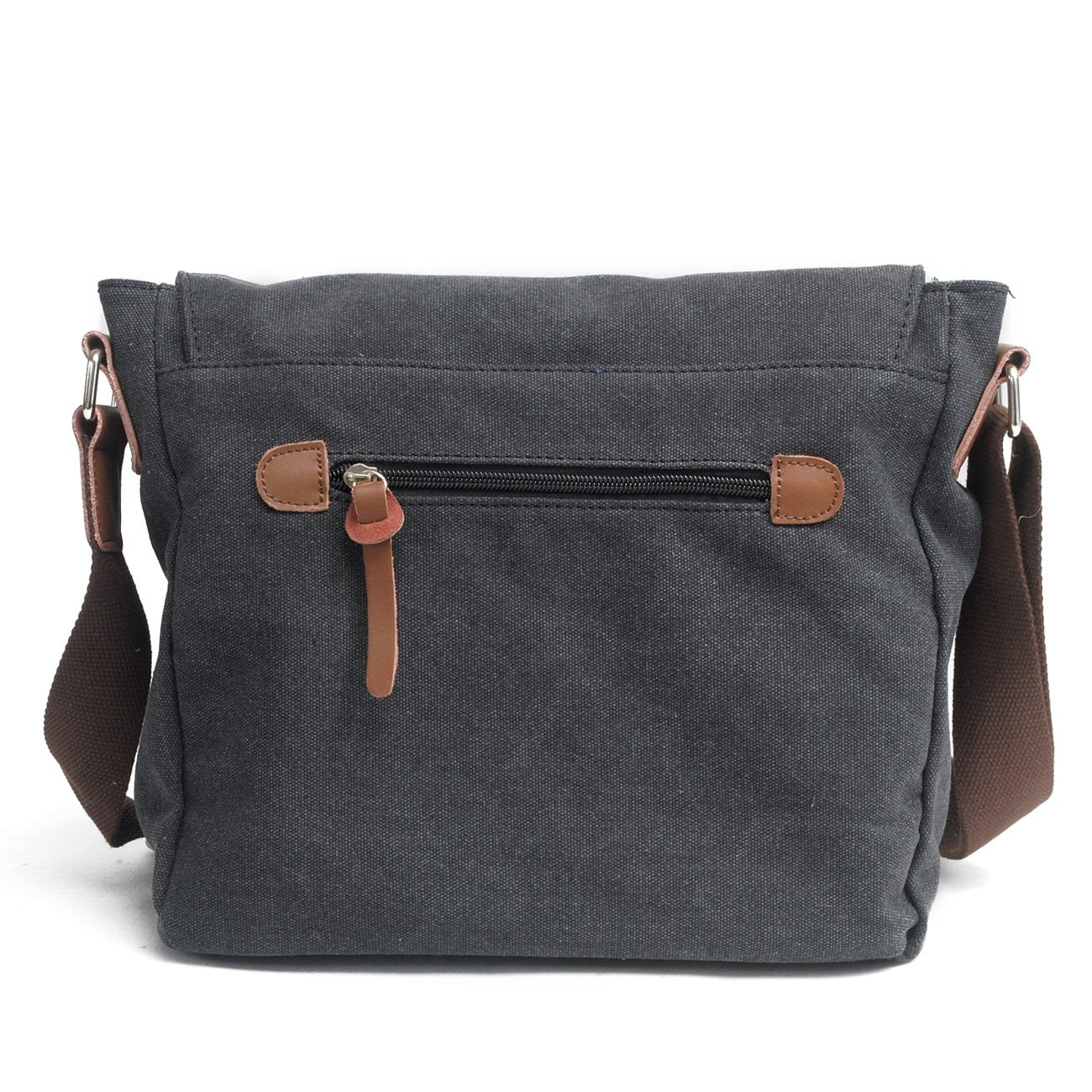 peacechaos Men's Canvas Camera Bag Leather DSLR SLR Camera Case Vintage Camera Messenger Bag Shoulder Bag Sling Bag (Dark Grey)