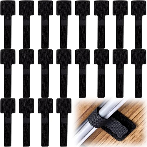 SmallCat 20pcs Hook and Loop Cable Ties, 3.55 Inch Self Adhesive Cable Management Straps for Desktop Network Wires, Adjustable Reusable Appliances