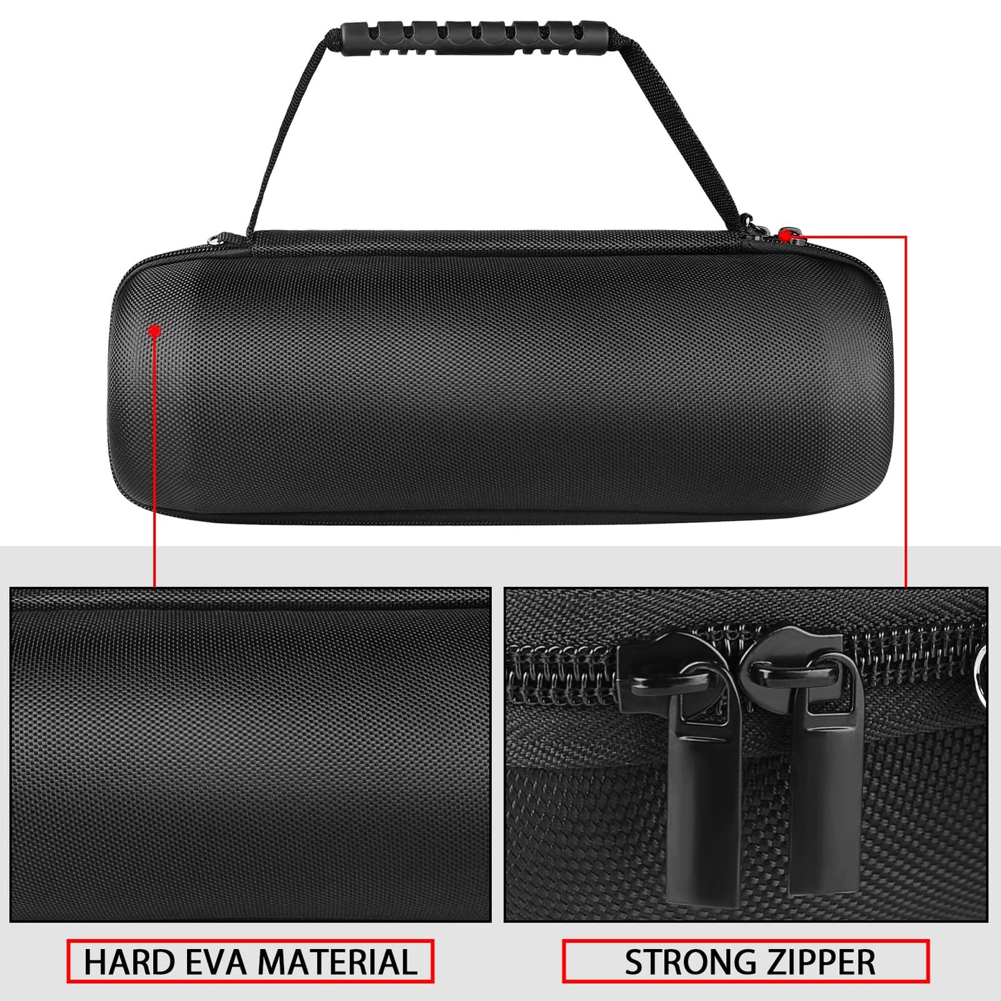 Geekria Shield Speaker Case Compatible with JBL Charge 5, Charge 4 Portable Bluetooth Speaker, Replacement Hard Shell Travel Carrying Bag with Cable