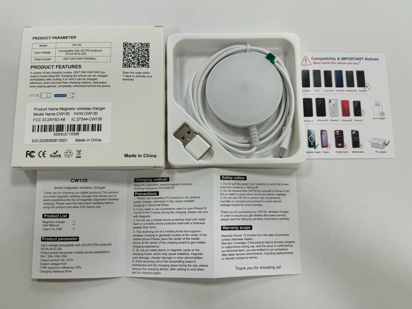 Magnetic Wireless Magsafe Charger iPhone: Charging Pad for iPhone 17/16/15/14/13/12 Series & AirPods Pro 4-2, Strong Magnet, Dual Ports