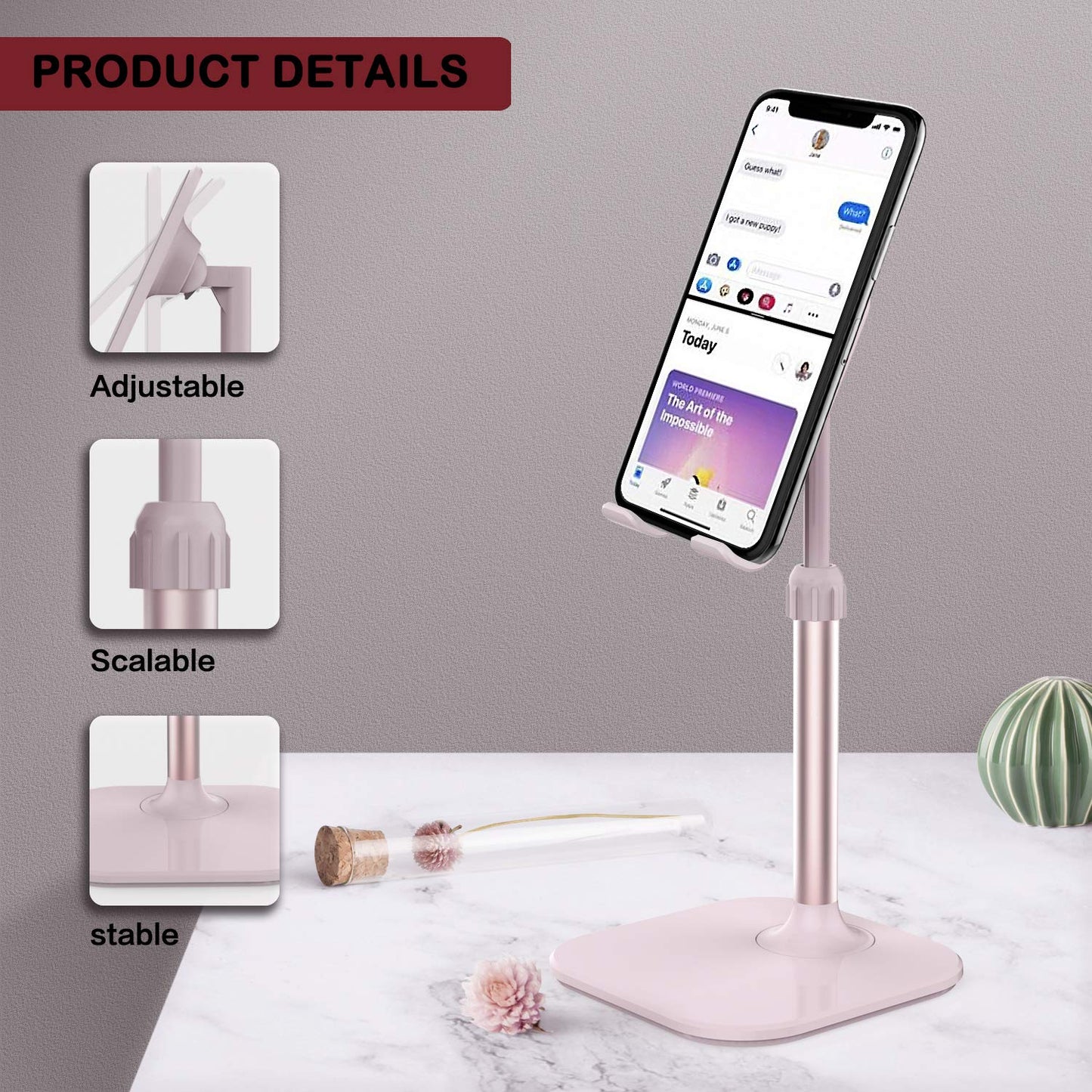 Doboli Cell Phone Stand, Valentine's Day Gifts for Teens Girls Boys Adults Women Men Mom Wife, Phone Stand for Desk, Phone Holder Stand Compatible