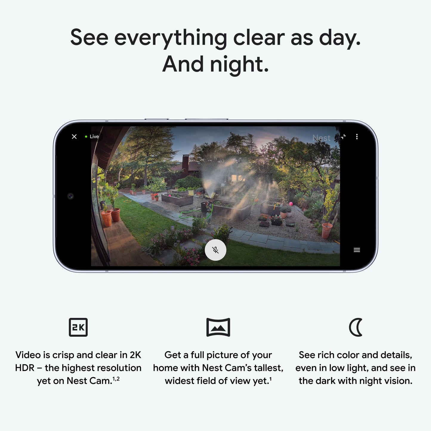 Google Nest Cam Outdoor (Wired, 2nd Gen) - Security Camera with 2K Video and Gemini, Night Vision, 2-Way Audio - Works with Google Home - 2025 Model