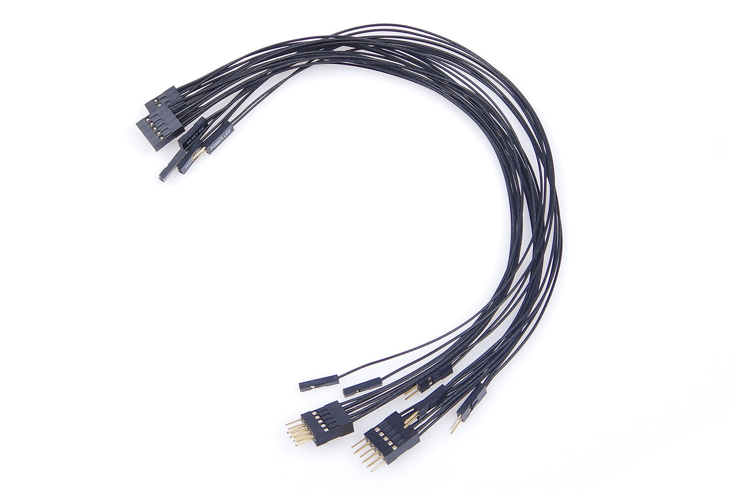 LM YN Motherboard Extension Cable Set 22AWG Silver Plating Cord Gold-Plated Plug Six Kinds POWE LED HDD LED Power SW Reset SW HD Audio Front USB