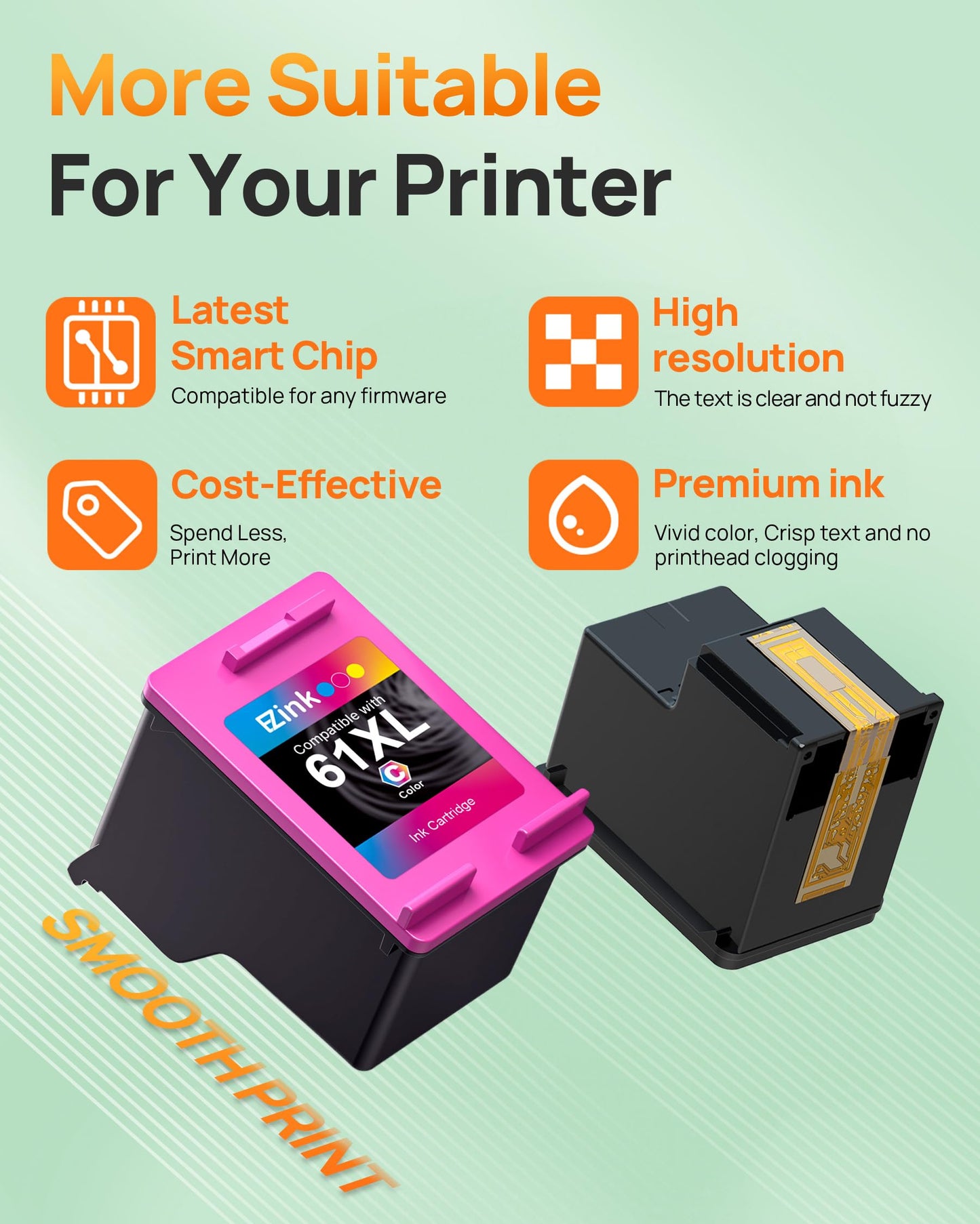61XL 61 Ink Cartridges 4500 5530 for HP Ink 61XL Black and Color Combo Pack