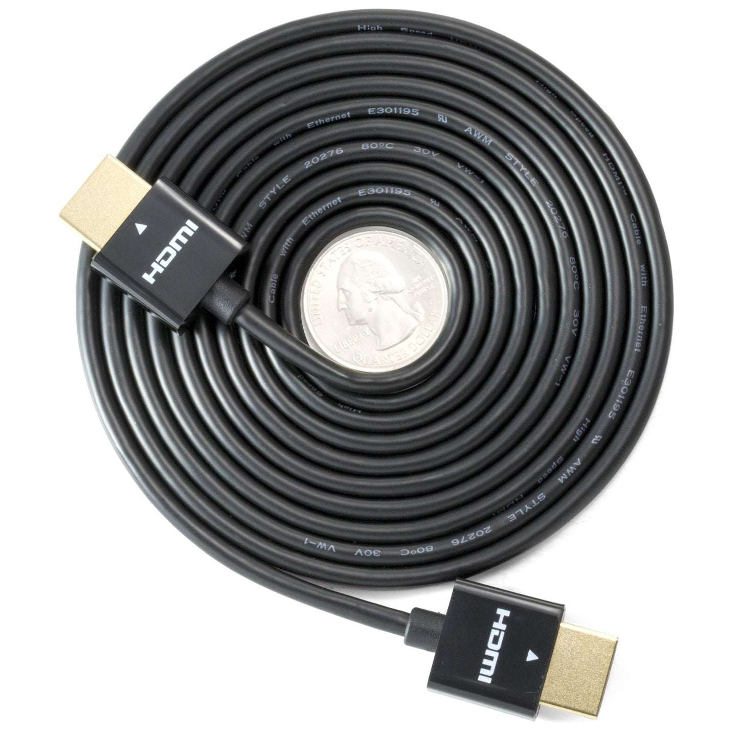 NTW High Performance Ultra Slim HDMI Cable (16.5ft) Premium High Speed Ultra Thin HDMI cable with RedMere Technology, 1080p, 4K HDR, 10.2Gbps, 36AWG