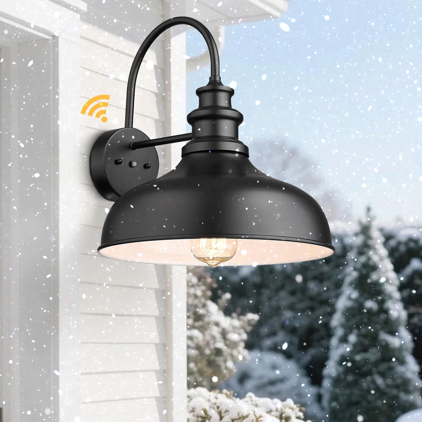 Bestshared Dusk to Dawn Sensor Farmhouse Barn Light, Outdoor Wall Sconce, Outdoor Wall Lantern for Porch, Exterior Light Fixtures Porch Lights
