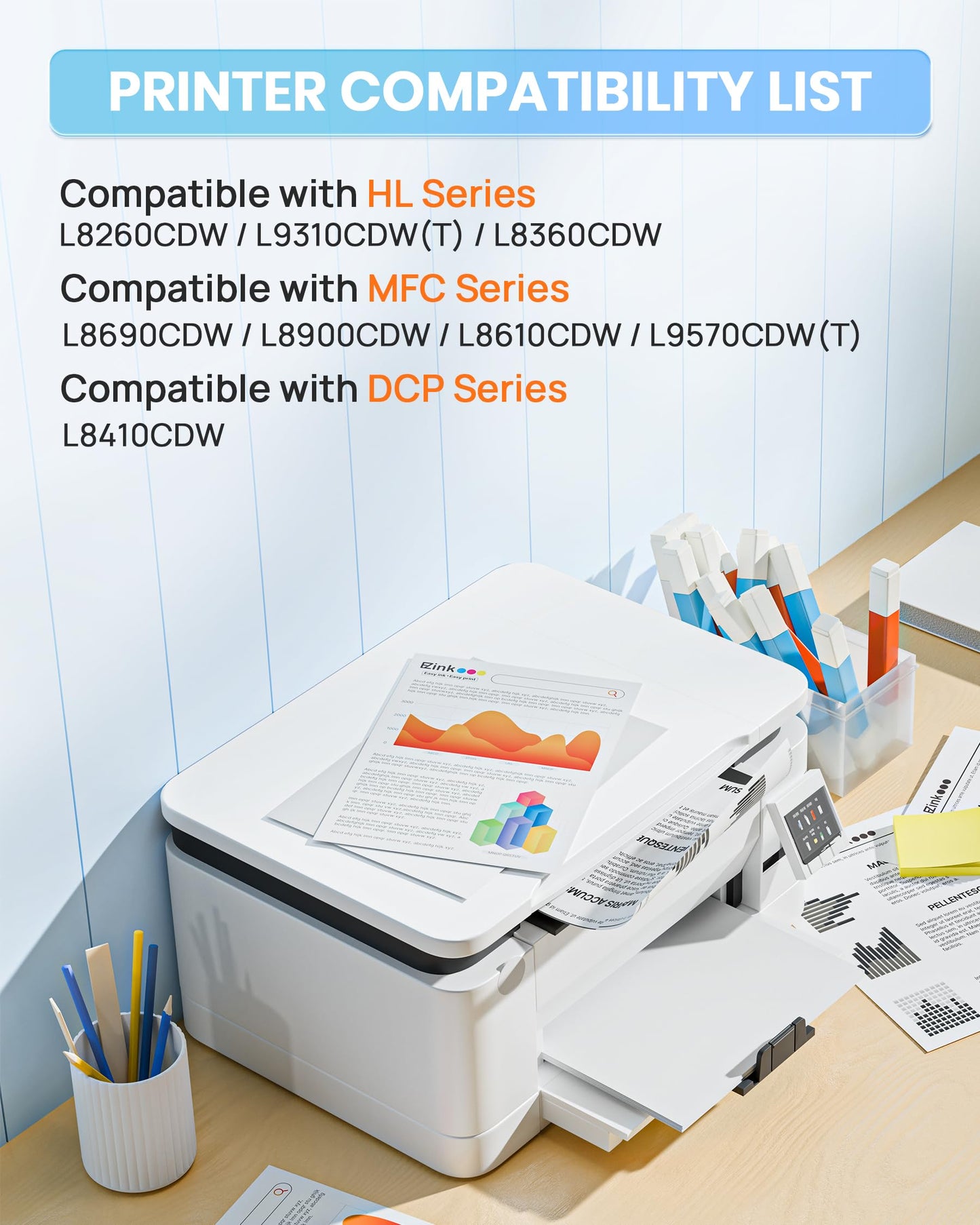 E-Z Ink TN431 Toner Cartridge Compatible for Brother TN431 TN-431 TN433 TN436 to Use with Brother HL-L8360CDW HL-L8260CDW MFC-L8900CDW MFC-L8690CDW