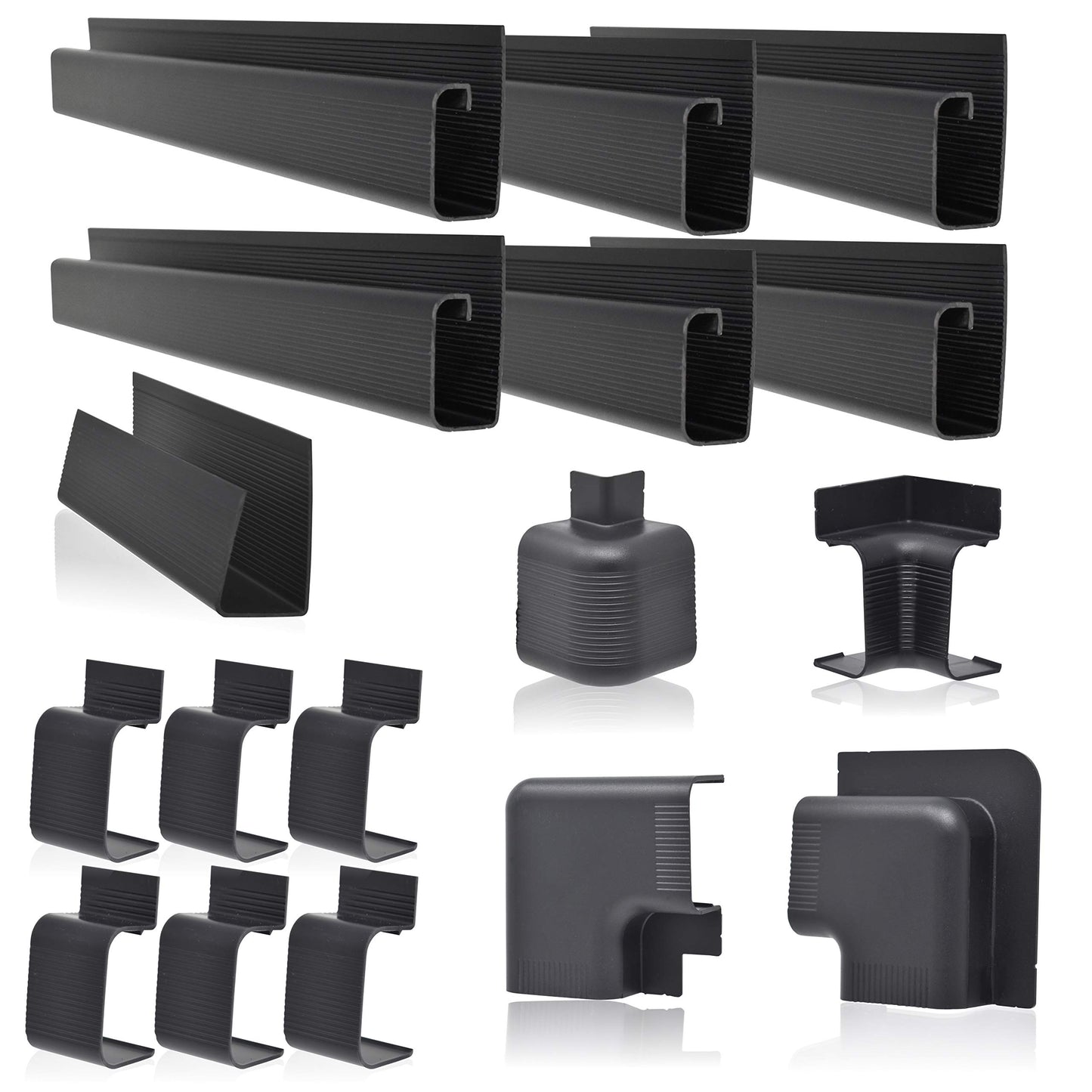 J Channel Cable Raceway System, 100” Total, Cable/Wire Management Solution for Desk, Home, Office, Kitchen, or Workshop, Includes Couplers to Cover