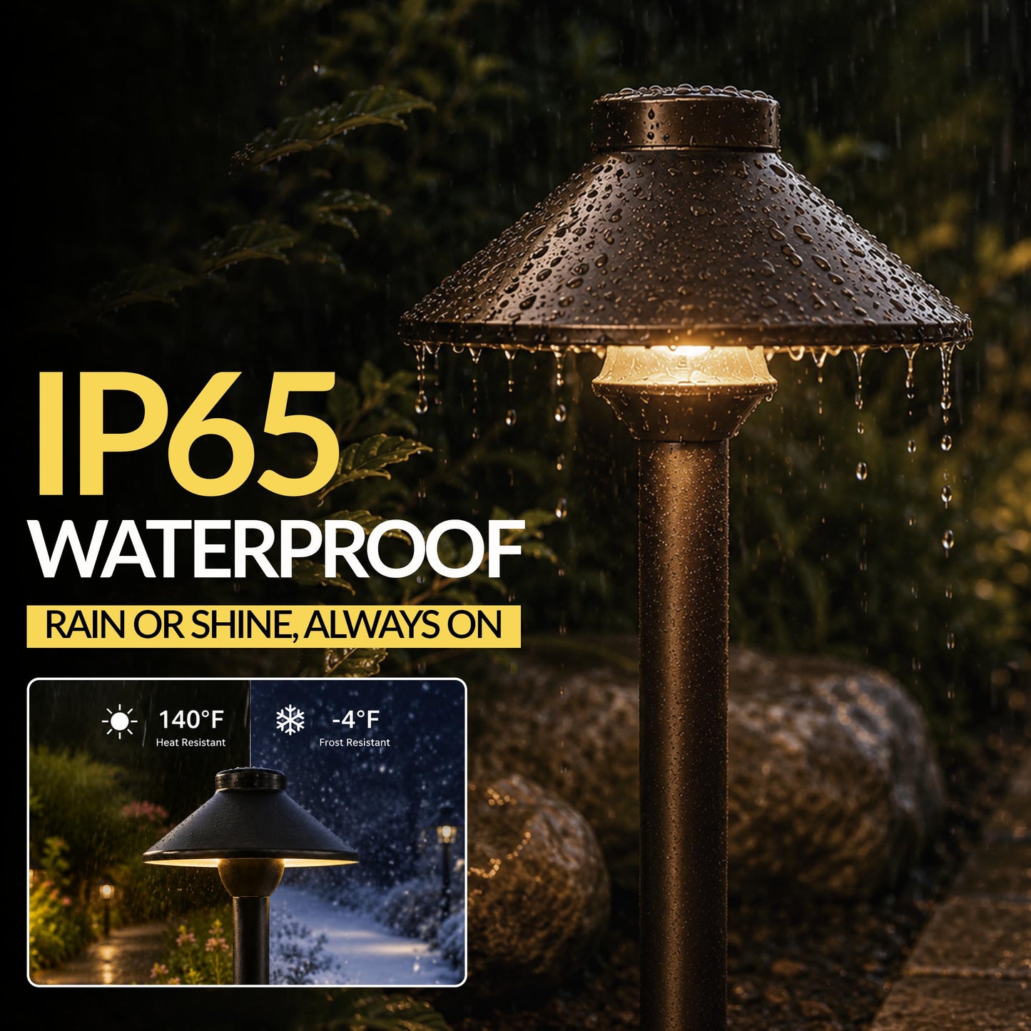 Outdoor Pathway Light - Landscaping Lighting for Walkways & Garden - Bronze