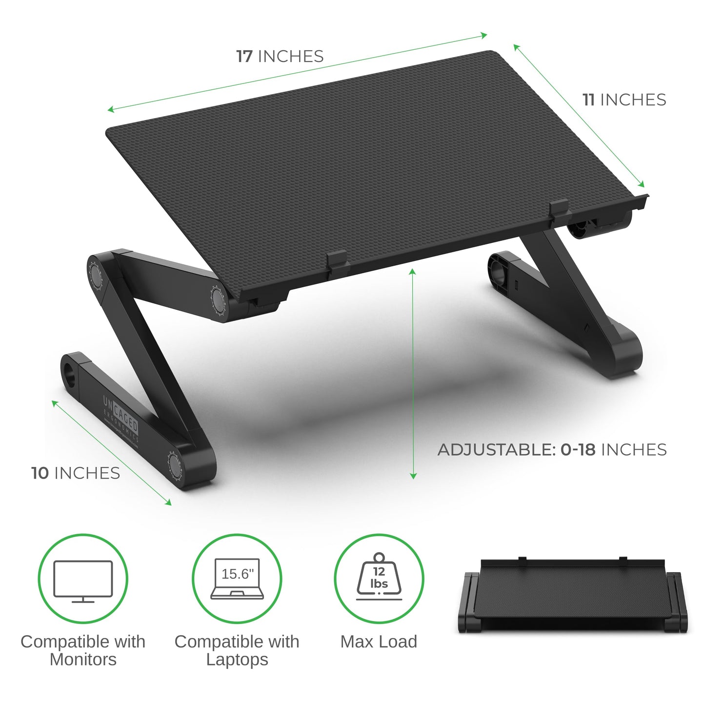 WorkEZ Monitor Stand, Single Mount Height Adjustable Monitor Riser for Desk, Ergonomic Desktop Computer Stand
