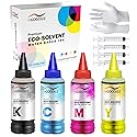 NGOODIEZ Eco Solvent Ink - Water Based Printer Ink, Fast Drying Refill Ink Bottle for Epson EcoTank, & WF Series Printers - Ideal for HTV, Vinyl