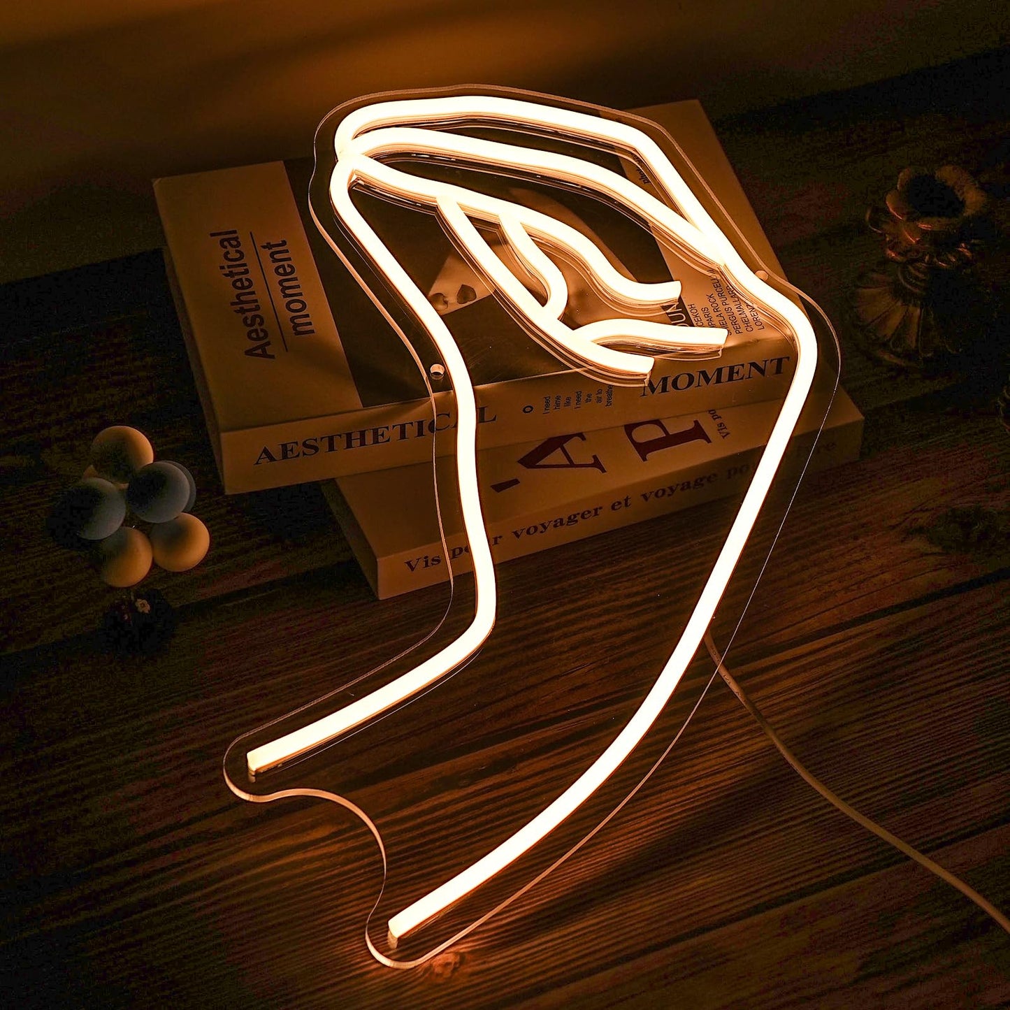 Italian Gesture Neon Sign, For Wall Decor, Warm White Signs USB Powered, Living Game Room Decor, Bedroom Restaurant Bar Hotel Shop Party