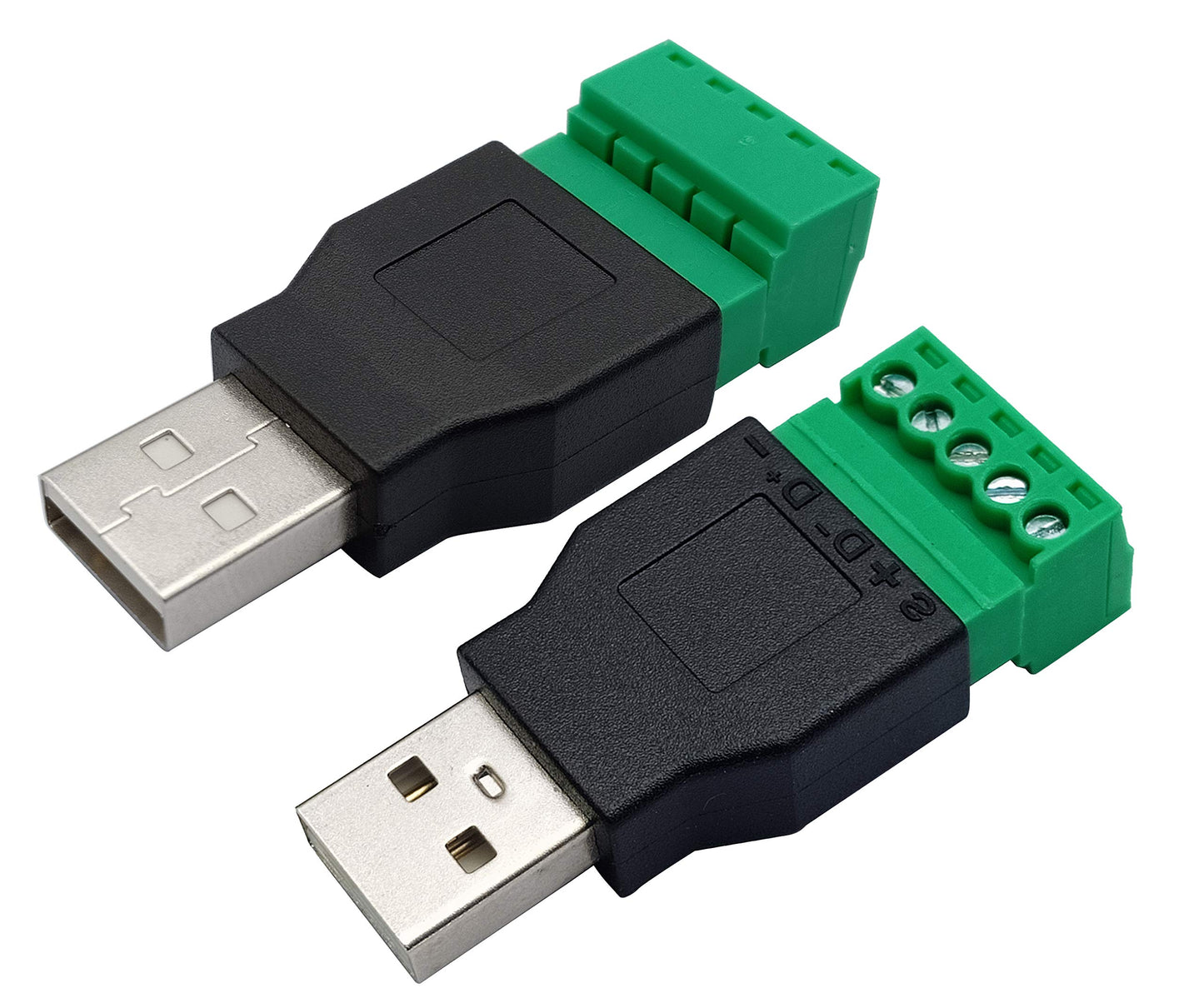 AAOTOKK USB 2.0 A Screw Terminal Block Adapter USB 2.0 A Male to 5 Pin/Way Female Bolt Screw Shield terminals Pluggable Type Adapter Connector…