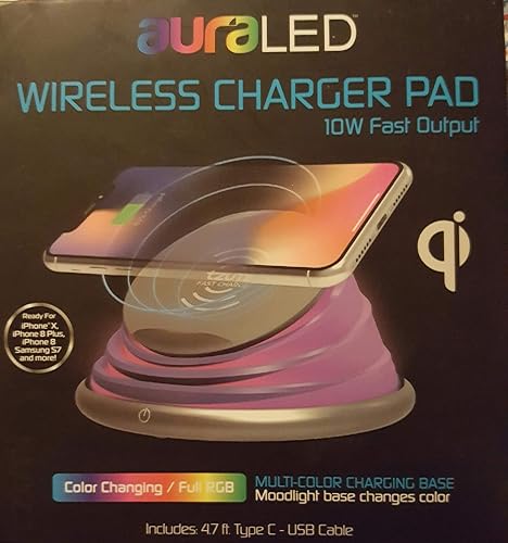 Tzumi Aura LED 10WATT Wireless Charger,Black,5766