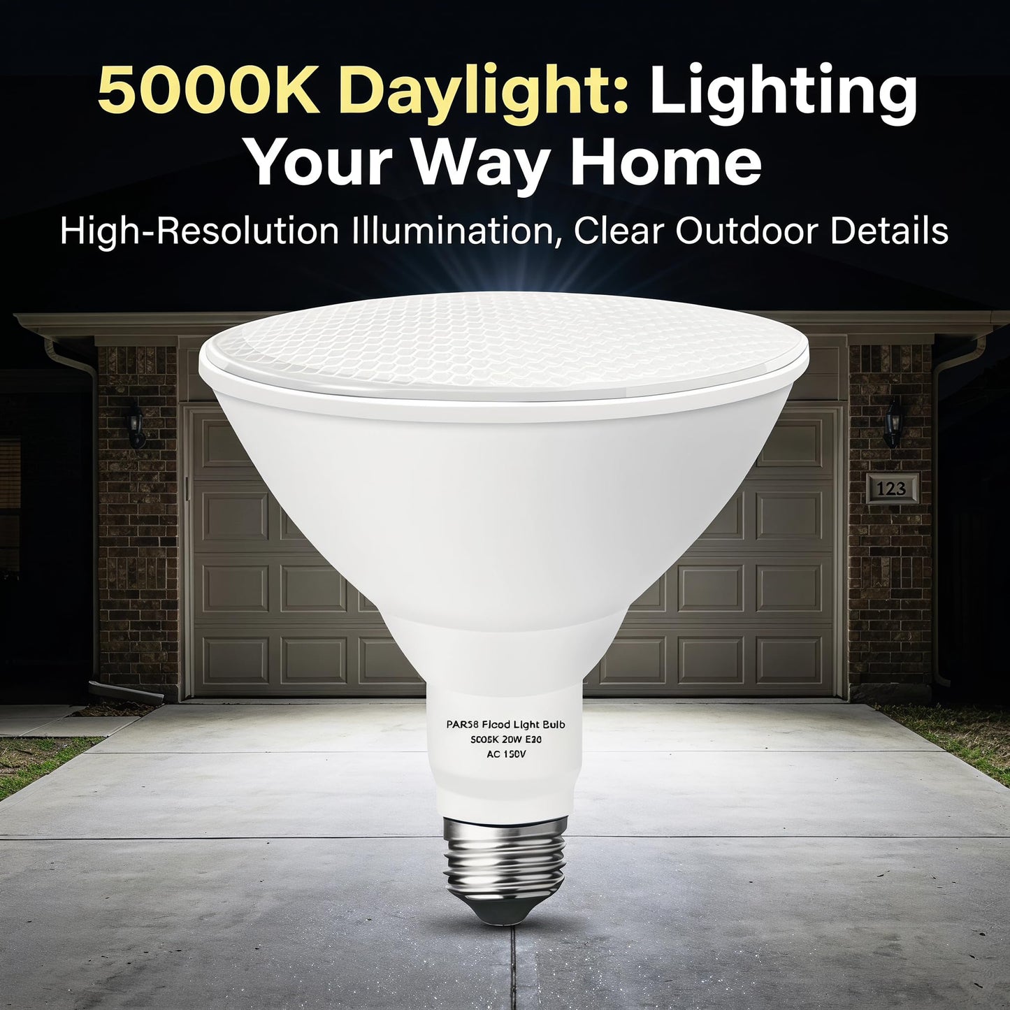 LOXYEE PAR38 LED Outdoor Flood Light Bulbs,Dimmable 20W(200W Equivalent) E26 Base Flood Light Bulbs,1800 Lumens LED Flood Light for Outdoor