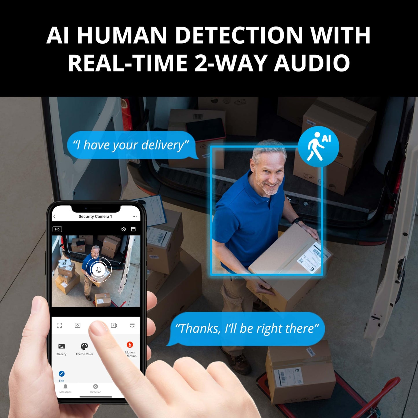 Defender AI Powered Sentinel 4K Wired Security Camera System, 360° PTZ Security Camera System with AI Tracking, Smart Human Detection, Blue-Red Light