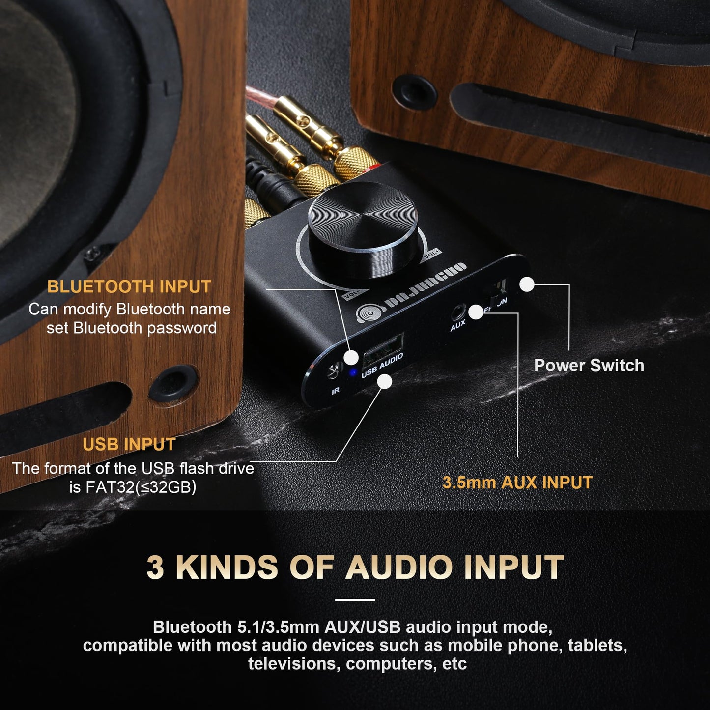 X50H Bluetooth Amplifier 50W+50W Power Output with Remote Control, 2.0 Stereo Bluetooth Amplifier, Using TPA3116D2 HiFi Chip, (Includes a 19V4.74A DC