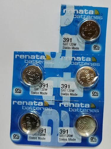 Renata Batteries 391 Silver Oxide Watch Battery (5 Pack)