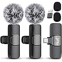 Houmt Wireless Microphone for iPhone 15 USB-C Compatible with Samsung s24 & iPhone 15 Series - Wireless Lavalier Microphone for Android - USB C