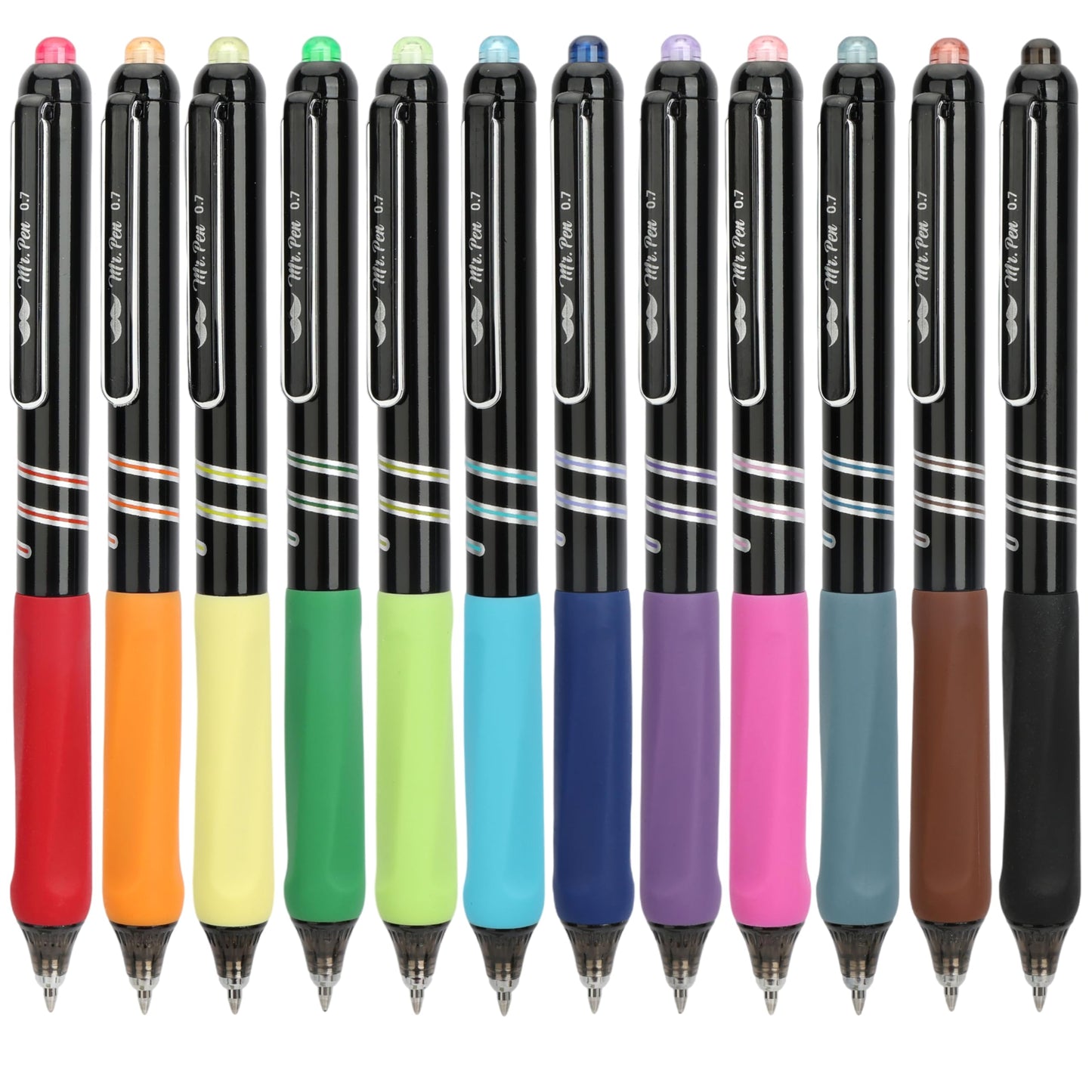 Mr. Pen- Retractable Gel Pens, 12 Pack, 0.7mm Fine Point, Colorful Ink