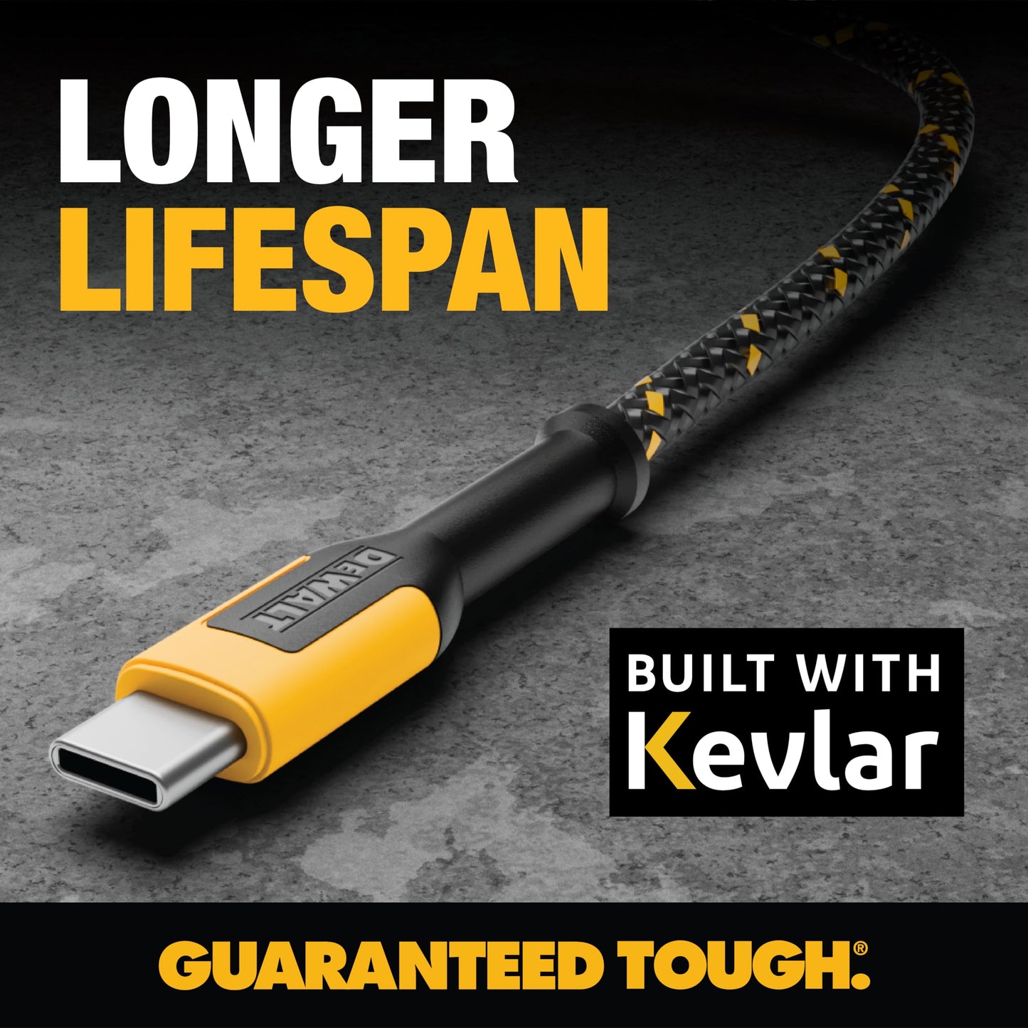 DEWALT Heavy Duty USB C Cable, Premium Braided Nylon USB A to Type C Charger Cable Fast Charging for iPhone 17/16/15 Series, Samsung Galaxy S10 S10+