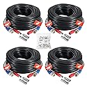 ZOSI 4 Pack 100ft 30M Ahd Tvi Bnc Power Video Cable Wire Connector for Security System CCTV Camera 4336304935