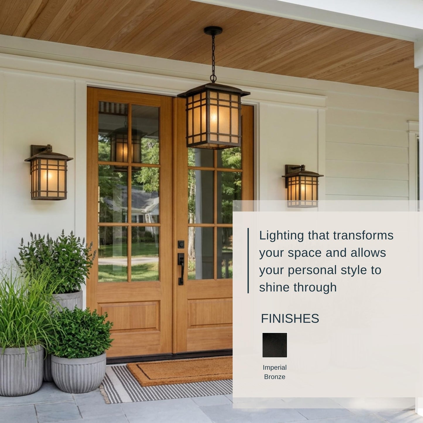 Quoizel Hillcrest 10" Mission-Style Outdoor Wall Sconce, Imperial Bronze with Linen Glass, Arts & Crafts Design, ETL Wet Rated