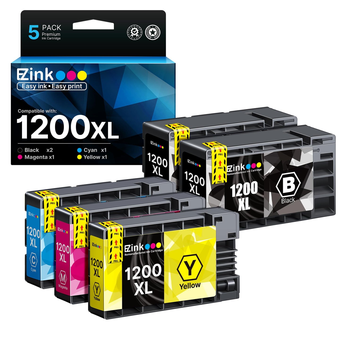 E-Z Ink Compatible Ink Cartridge Replacement for Canon PGI-1200 XL PGI-1200XL PGI1200XL to use with MAXIFY MB2020 MB2320 MB2120 MB2720 MB2350 MB2050