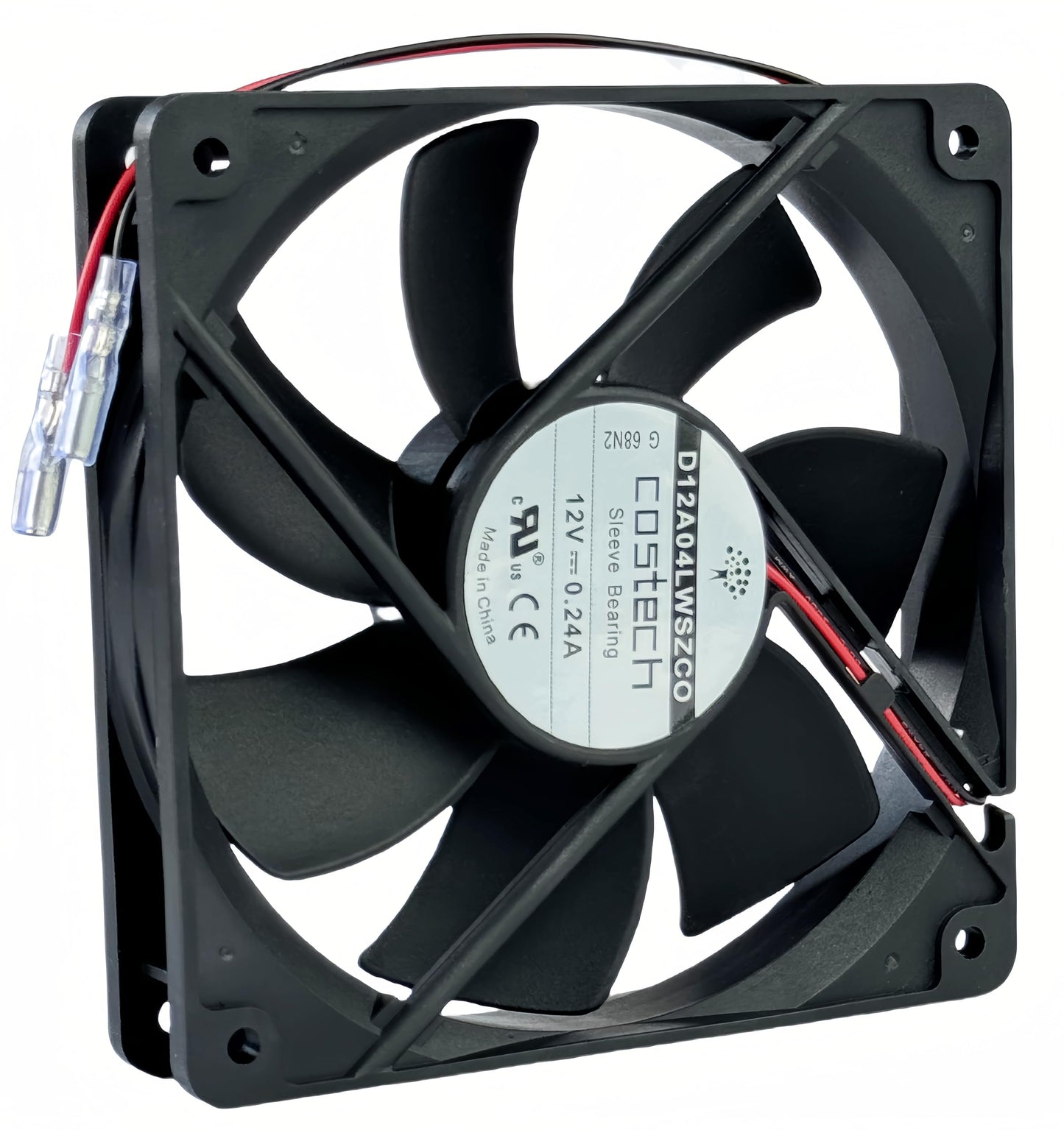 for COSTECH D12A04LWSZC0 Cooling Fan, 12V 0.24A 12025 120x120x25mm 2-Wire Cooling Fan