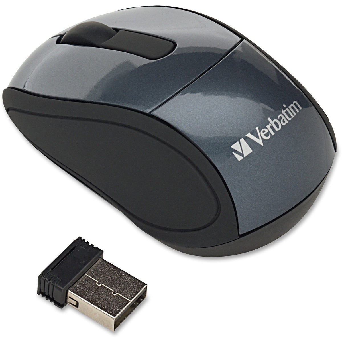 Verbatim 97470 Wireless Mini Travel Mouse, 2"x3"x1-1/4, Graphite