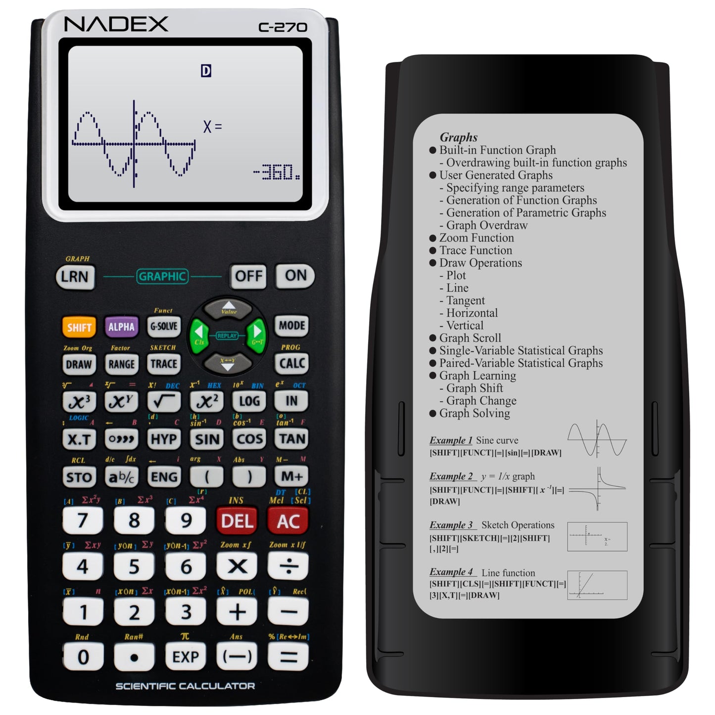 Scientific Calculator with Graphing, Includes Carrying Case, for College and High School Students, Calculus, Algebra, Geometry, Trigonometry