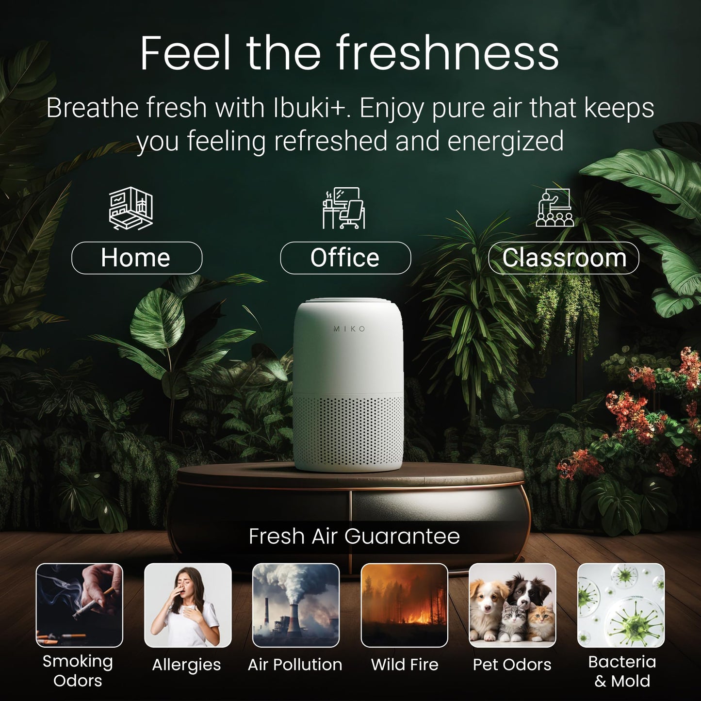 MIKO Smart H13 HEPA Air Purifier for Bedroom and Home