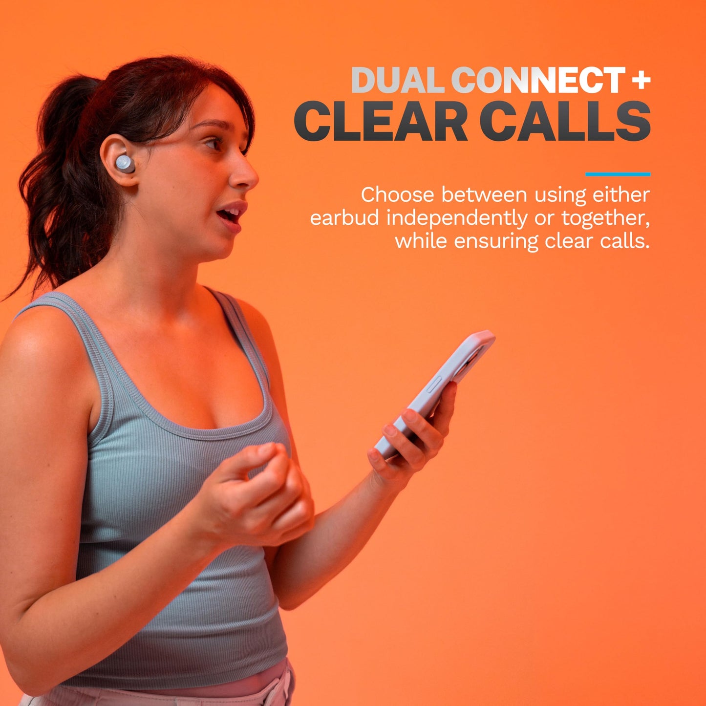 JLab Go Air Pop+, True Wireless Earbuds, Bluetooth Earbuds with Microphone, Dual Connect, EQ3 Sound, Light Blue