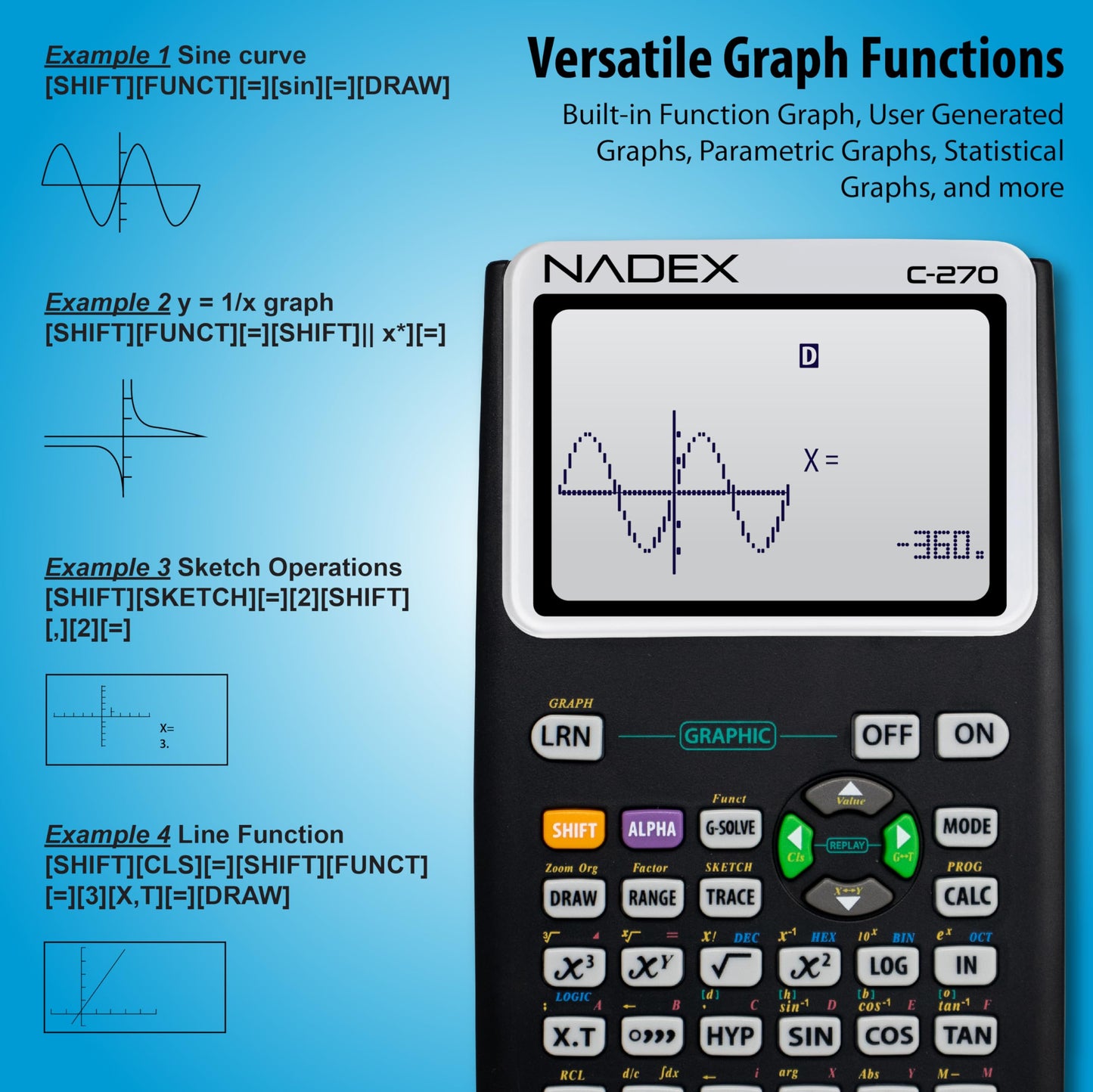 Scientific Calculator with Graph Functions for College and High School Students, Engineering, Advanced Mathematics, Calculus, Algebra, Geometery