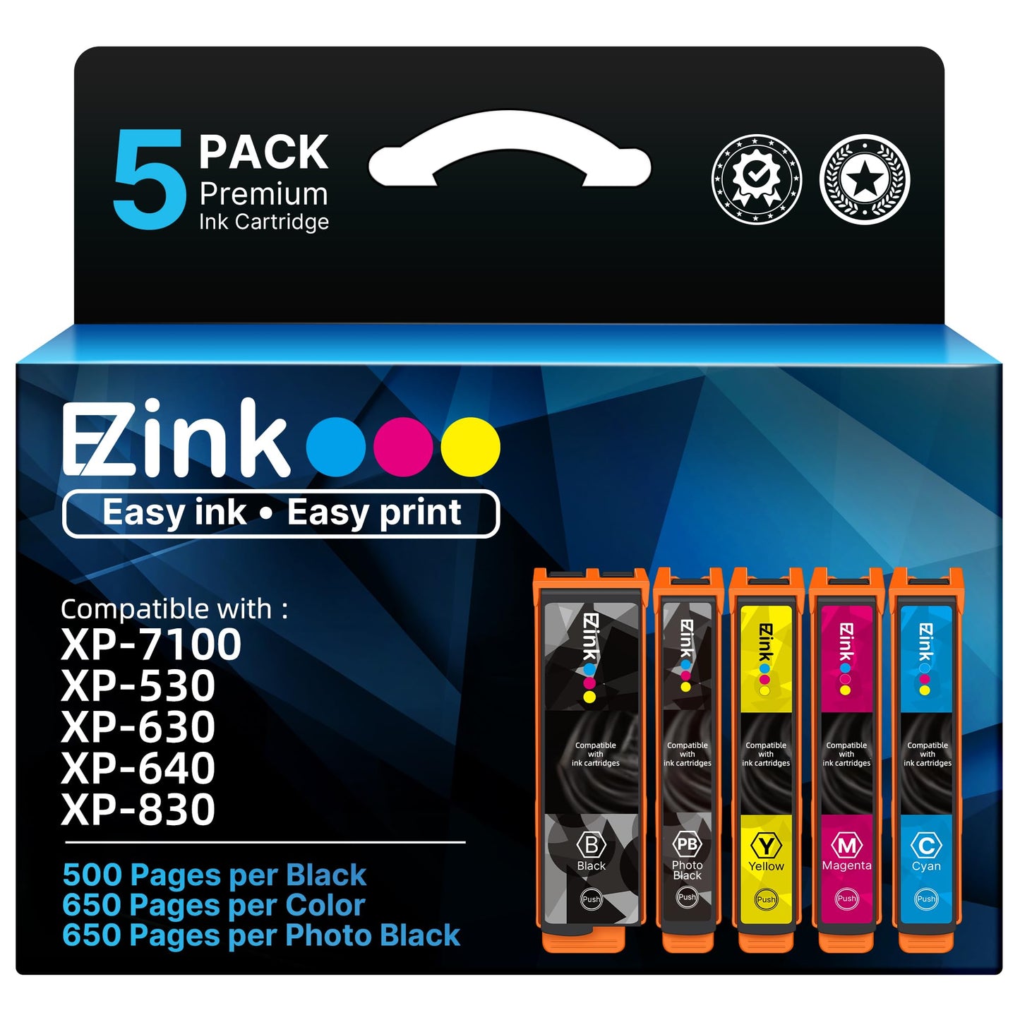 E-Z Ink Remanufactured Replacement for 410XL Ink cartridges, 5 Pack