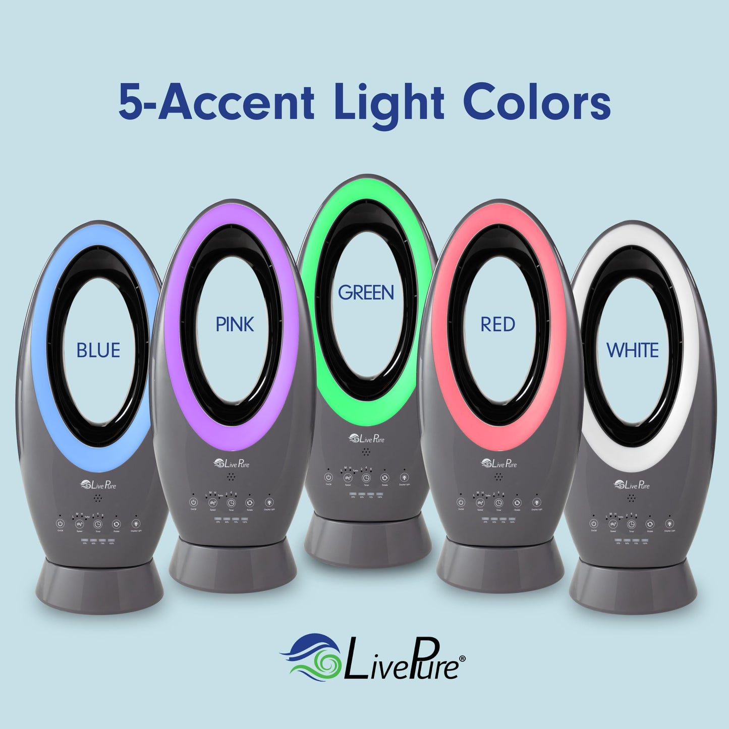 LivePure Bladeless Indoor/Outdoor Rechargeable Fan, Teal